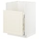 White METOD kitchen cabinet with door and drawer, soft-close.