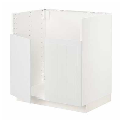 White METOD kitchen cabinet, rectangular, simple design.