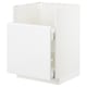 White METOD base cabinet with built-in oven/sink drawer, modern design.