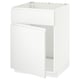 White METOD kitchen cabinet, modern minimalist design, configured for built-in oven/sink.