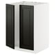 METOD white kitchen cabinet with black doors, square-shaped, sleek design.