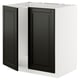 METOD kitchen cabinet, white & black, square, modern design, with dark beveled doors.