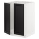 METOD kitchen unit, black-stained ash doors, white cabinet, square shape, bevelled edges.