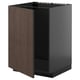 METOD kitchen unit: dark brown wood, grey, rectangular, hinged door.