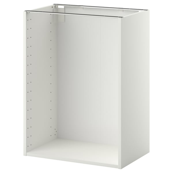 White ikea METOD base cabinet, rectangular with adjustable shelves.