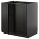 Black METOD kitchen cabinet with bodbyn design, sleek in dark shade, featuring beveled edges and adjustable shelving.