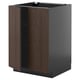 Ikea METOD dark brown cabinet with wood doors.