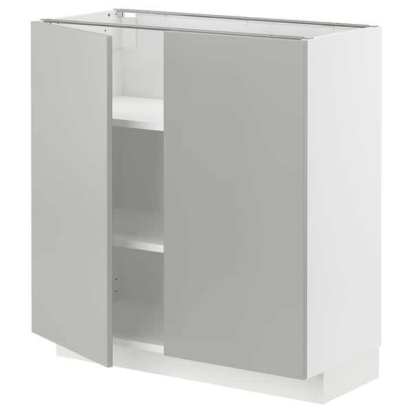 White METOD kitchen unit, light grey, square, two doors.