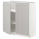 White METOD kitchen cabinet with bevelled edges, adjustable shelves.