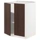 METOD dark brown oak veneer cabinet with adjustable shelves, modern design.