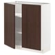 METOD Base cabinet with shelves/2 doors, white/Sinarp brown, 80x37 cm