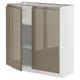 Ikea METOD kitchen cabinet with high gloss dark grey-brown doors and handles, rectangular, modern design.