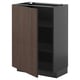 Ikea METOD kitchen cabinet, dark brown sinarp, rectangular, single door open, sturdy, oak veneer, glossy finish.