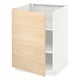 METOD kitchen cabinet, white & light wood, square, single-door.