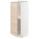 Minimalist white and light wood cabinet, vertical design, single door, part of IKEAs METOD kitchen system.
