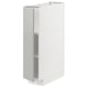 White METOD cabinet with light grey havstorp doors. Rectangular, modern design.