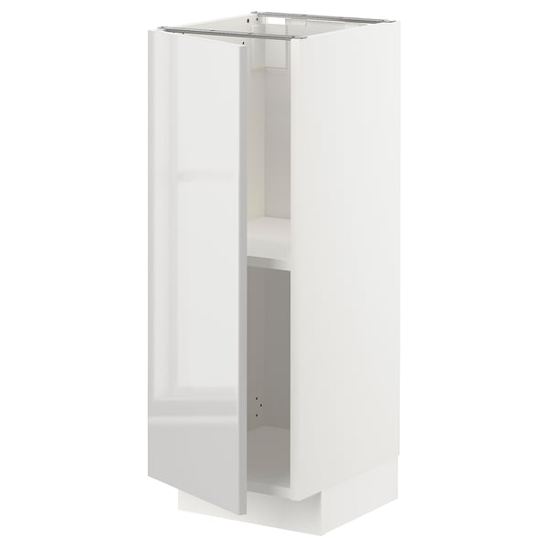 METOD glossy white cabinet, single door, adjustable shelf, modern design