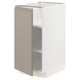 METOD kitchen base cabinet, white, grey-beige door, sleek, modern, adjustable shelves.
