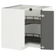 METOD Corner base cabinet with carousel, white/Voxtorp dark grey, 88x88 cm