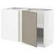 METOD kitchen unit: white, rectangular, three doors, beige and gray, modern design, melamine, particleboard.