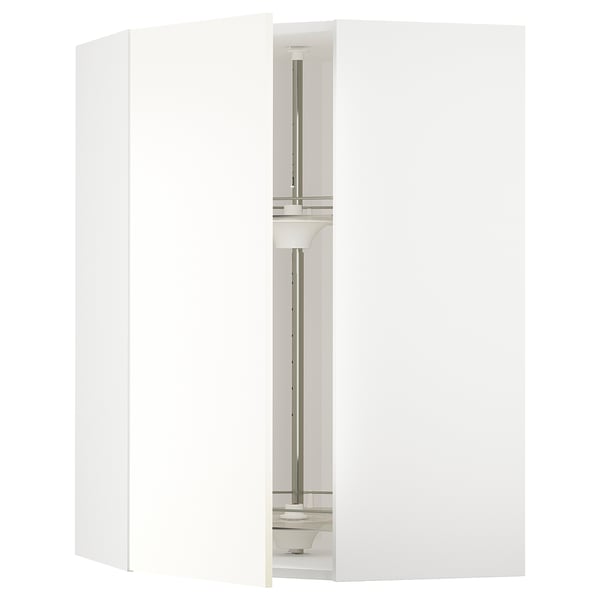 METOD white corner kitchen cabinet, modern, adjustable shelf, door opens left/right.