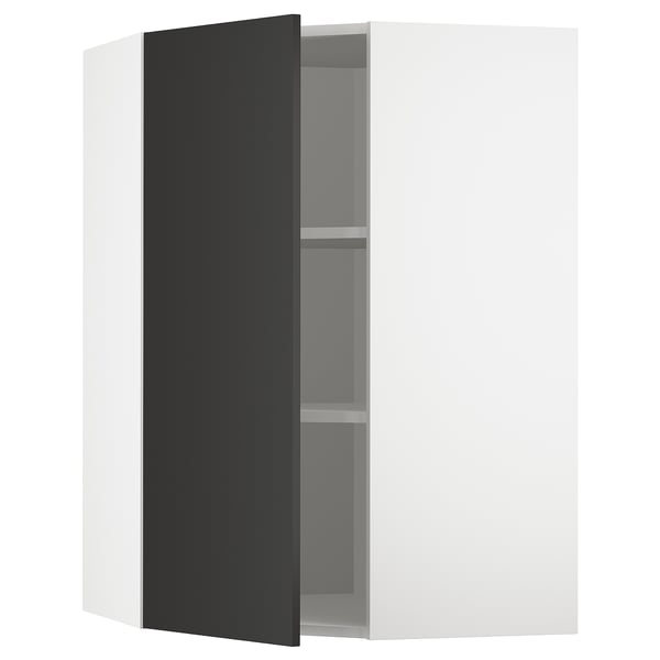 METOD black kitchen cabinet, modern design, adjustable shelf, right/left hinge.