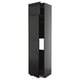 Black METOD tall cabinet with beveled doors, four shelves, sleek modern design.