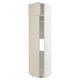 Ikea METOD high cabinet in beige with smooth finish, featuring adjustable shelves, and slim profile, perfect for kitchen storage.