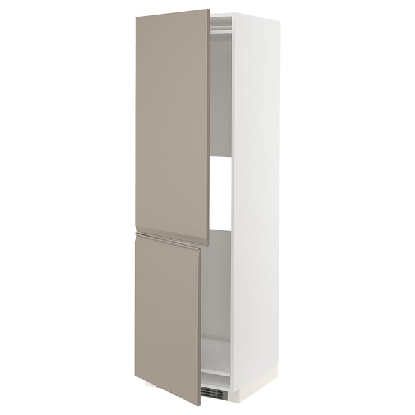 METOD kitchen unit in grey-beige with adjustable shelves, sleek design.