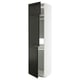 METOD cabinet, black & white, tall, 3 doors, adjustable shelves, modern design.