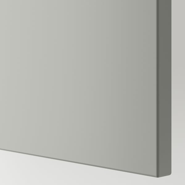 Modern kitchen cabinet close-up, light grey finish, smooth surface & sleek design.