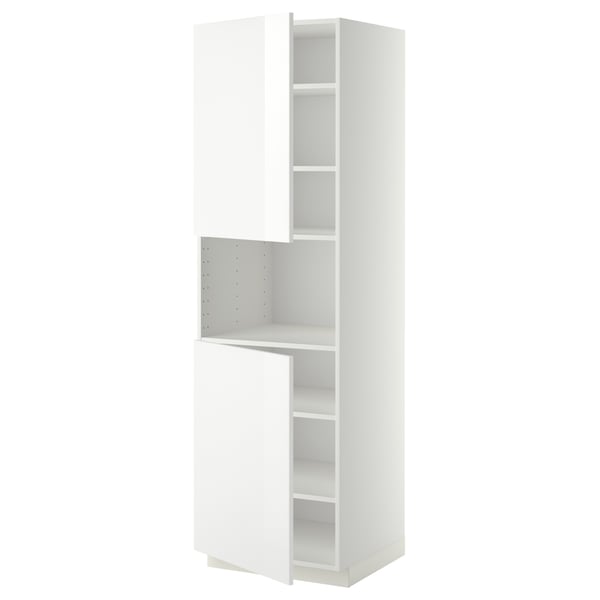 White METOD kitchen cabinet with adjustable shelves.