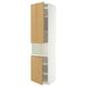 METOD High cab f micro w 2 doors/shelves, white/Sinarp oak veneer, 60x60x240 cm