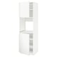 White METOD kitchen unit. Tall, rectangular shape with adjustable shelves, modern minimalist design.