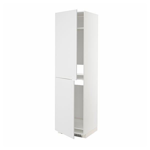 METOD white cabinet, smooth finish, double doors, adjustable shelves.