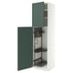 METOD High cabinet with cleaning interior, white/Aspudden dark grey-green, 60x60x220 cm