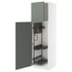 METOD kitchen unit with grey-green doors, modern design, pull-out organizers.