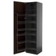 A METOD kitchen cabinet in dark brown with multiple pull-out shelves, designed with a modern and functional style.