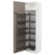 White METOD kitchen cabinet with pull-out black shelves.