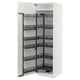 METOD kitchen storage unit in white with black pull-out shelves.