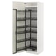 White kitchen cabinet, veddinge style, pull-out spice racks, modern design.