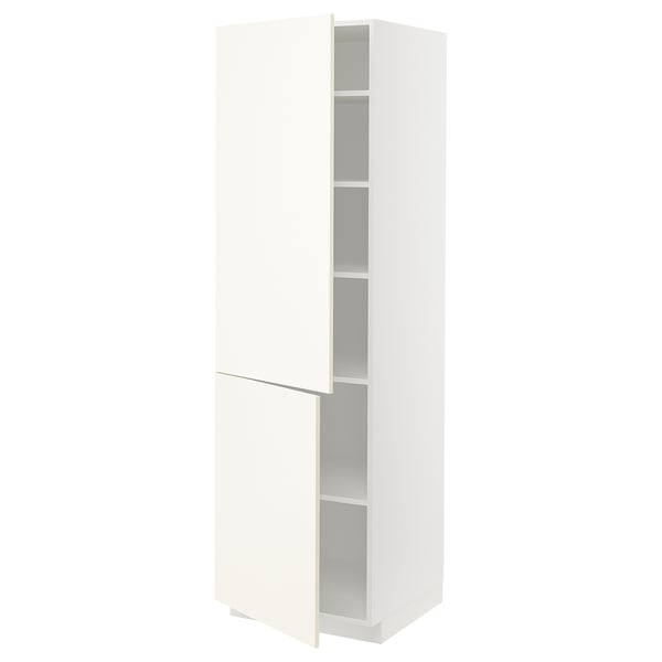White METOD kitchen cabinet with 2 doors & adjustable shelves. Modern, timeless design.
