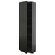 Black METOD cabinet, tall, rectangular, with multiple shelves, sleek design.