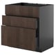 Modern kitchen cabinet in dark brown with two pull-out drawers. Sleek design and quality materials.