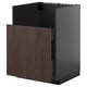 Brown oak kitchen cabinet drawer, black, modern.