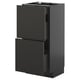 METOD kitchen unit in black with two drawers, sleek modern design.