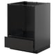 Black METOD kitchen cabinet with single drawer, sleek modern design.