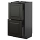 Black METOD kitchen cabinet with two drawers and bevelled edges.