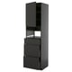METOD / KNIVSHULT High cabinet f built-in appliances, black-grey/Nickebo matt anthracite, 60x60x220 cm