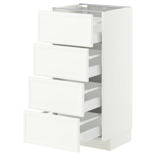 METOD / MAXIMERA Base cab 4 frnts/4 drawers, white/Aspudden matt white, 40x37 cm